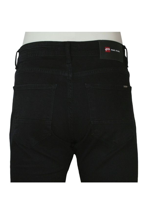 Pako Jeans - Spodnie Męskie, Czarne JEANSY, Regular Fit, Zwężana Nogawka -PAKO JEANS. Okazja: na spotkanie biznesowe, do pracy. Kolor: czarny. Materiał: lycra, bawełna. Styl: biznesowy, klasyczny