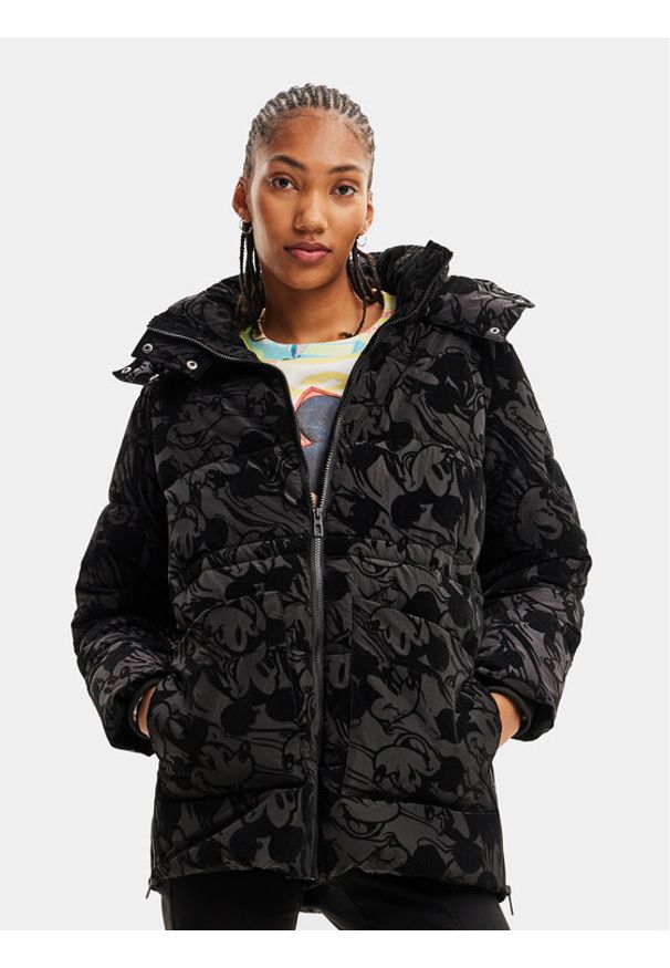 Desigual Kurtka przejściowa 23WWEWB2 Czarny Regular Fit. Kolor: czarny. Materiał: syntetyk