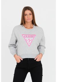 Guess - GUESS Szara krótka bluza. Kolor: szary. Długość: krótkie #1