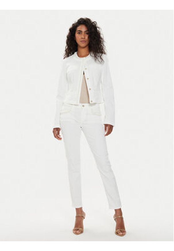 Liu Jo Kurtka jeansowa MA4278 T3489 Écru Slim Fit. Materiał: bawełna