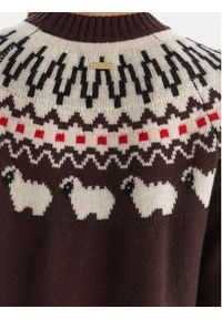 Hunter Sweter Ashie HARW0074251 Brązowy Regular Fit. Kolor: brązowy. Materiał: wełna #4