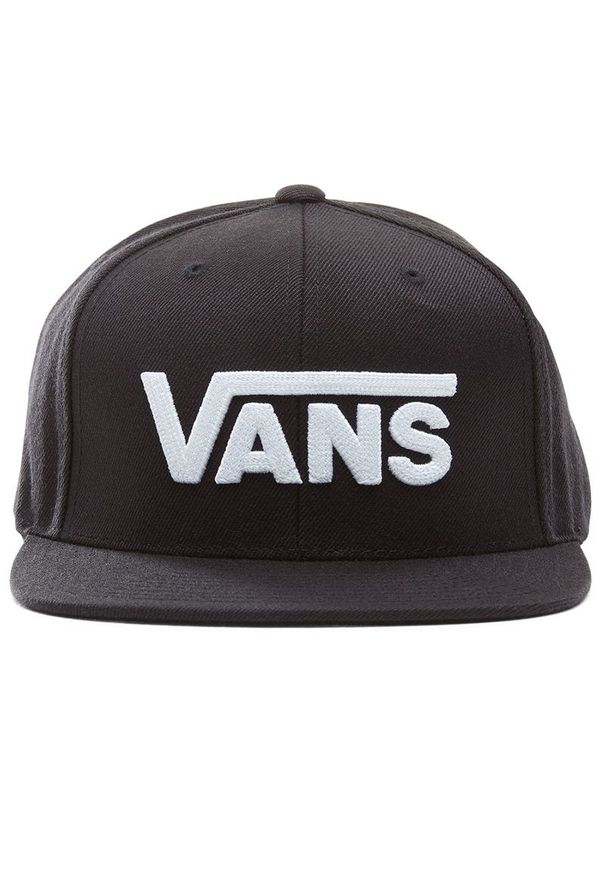 Czapka Vans Drop V Snapback VN0A36ORY281 - czarna. Kolor: czarny. Materiał: wełna, materiał, akryl. Wzór: aplikacja. Styl: klasyczny, elegancki