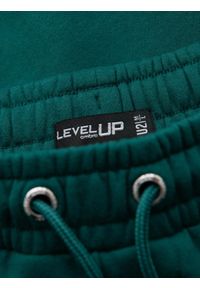 Ombre Clothing - Klasyczne dresowe spodnie unisex ze ściągaczami – ciemnozielone V17. Kolor: zielony. Materiał: dresówka. Wzór: aplikacja. Styl: klasyczny #7
