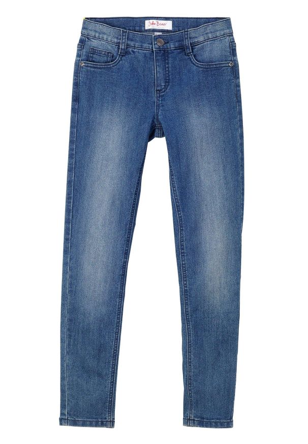 bonprix - Dżinsy dziewczęce skinny fit, mid waist. Kolor: niebieski. Styl: klasyczny