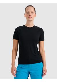 4f - 4F Koszulka trekkingowa z wełną merino damska - czarna XL. Kolor: czarny. Materiał: wełna