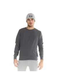 LEONE 1947 APPAREL - Męski polarowy sweter Leone Lifestyle z okrągłym dekoltem. Kolor: szary. Materiał: polar. Styl: sportowy