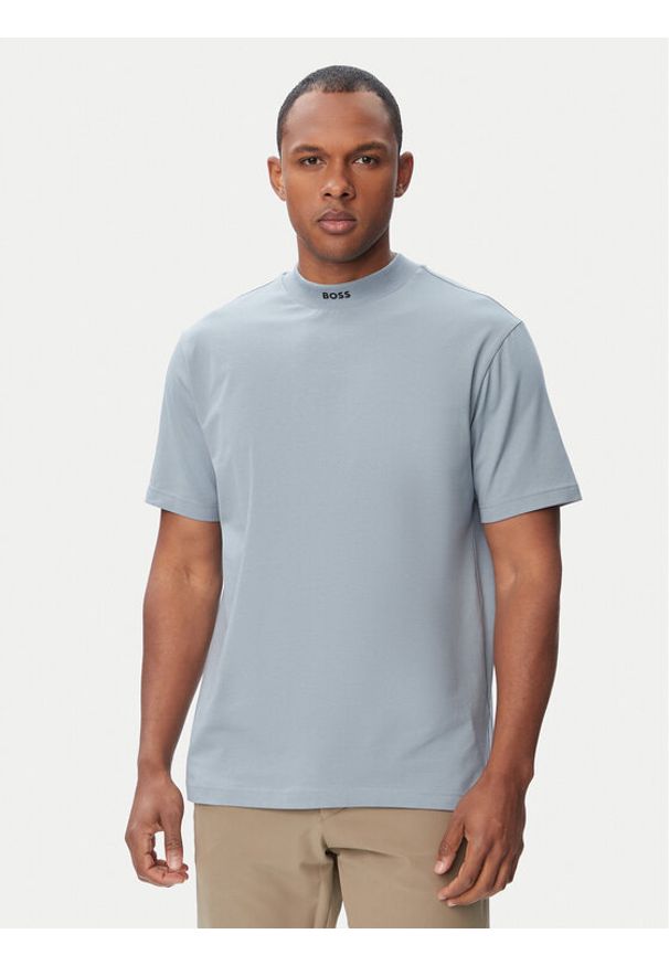 BOSS T-Shirt Tee Collar 50562120 Szary ciemny Relaxed Fit. Kolor: szary. Materiał: bawełna