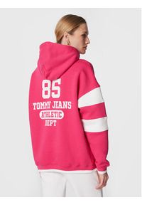 Tommy Jeans Bluza Collegiate 85 DW0DW14860 Różowy Oversize. Kolor: różowy. Materiał: bawełna #2