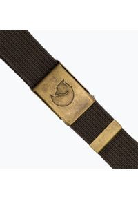 Fjällräven - Pasek do spodni Fjallraven Canvas Brass Belt 4 cm - mountain grey. Kolor: zielony. Sport: turystyka piesza