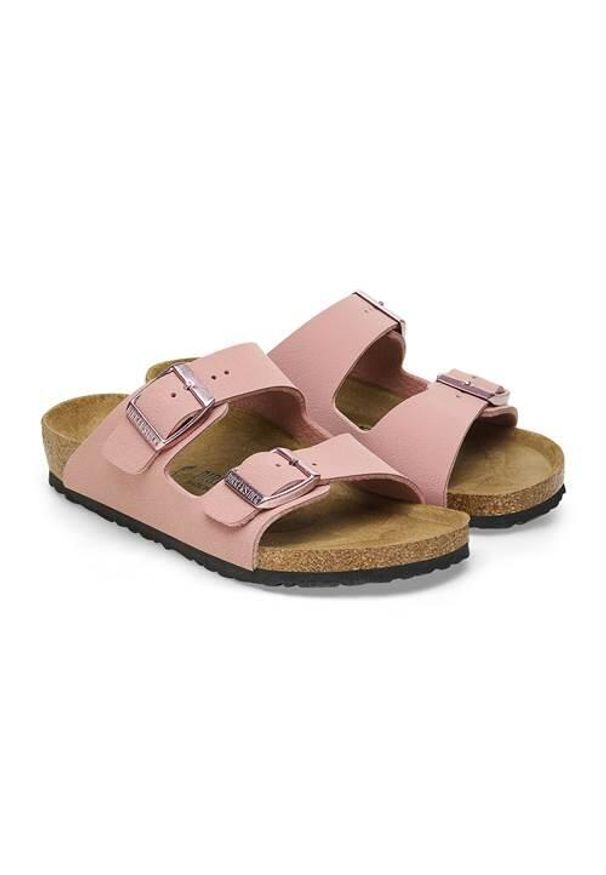 Klapki dla dzieci Birkenstock Arizona. Kolor: różowy. Materiał: guma, skóra, syntetyk, materiał