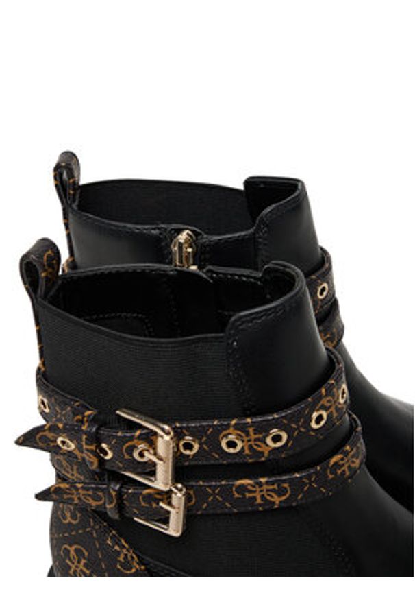 Guess Botki FLTSDR FAL10 Czarny. Kolor: czarny. Materiał: skóra
