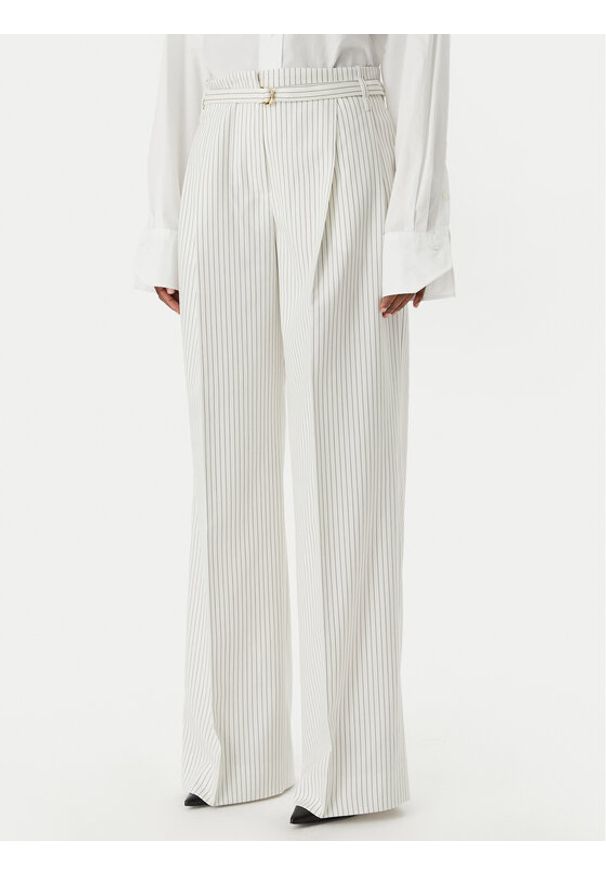 Hugo - HUGO Spodnie materiałowe Hejuly 50559202 Biały Loose Fit. Kolor: biały. Materiał: syntetyk