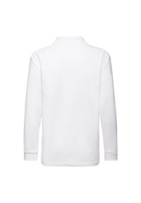 FRUIT OF THE LOOM - Koszulka Polo Z Długim Rękawem Dla Dzieci. Typ kołnierza: polo. Kolor: biały. Długość rękawa: długi rękaw. Długość: długie