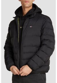 Tommy Jeans - TOMMY JEANS Czarna męska kurtka bez kaptura, Rozmiar M. Typ kołnierza: bez kaptura. Kolor: czarny