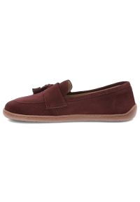 Bordowe Mokasyny Z Frędzlami Armodo Damskie Obuwie Barefoot. Okazja: na co dzień. Kolor: czerwony. Materiał: zamsz. Styl: casual, elegancki #4