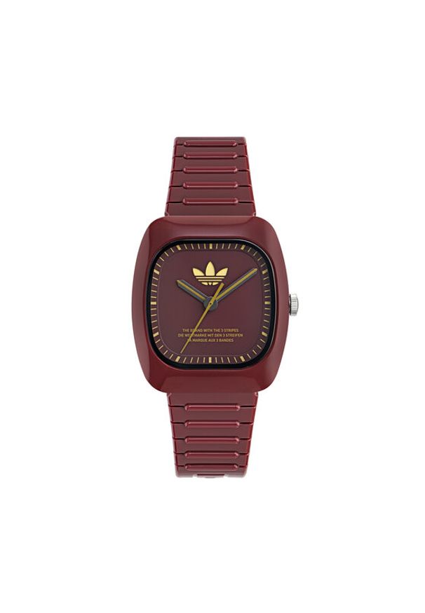 adidas Originals Zegarek Retro Wave OneAOSY24028 Bordowy. Kolor: czerwony. Styl: retro