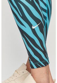 Nike - Legginsy. Stan: podwyższony. Kolor: niebieski. Materiał: tkanina, włókno, dzianina, skóra. Technologia: Dri-Fit (Nike) #2