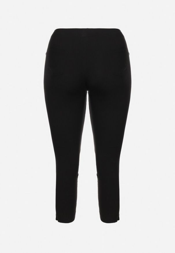 Born2be - Czarne Spodnie Skinny z Gumką w Talii z Wyższym Stanem Leratella. Stan: podwyższony. Kolor: czarny. Materiał: tkanina
