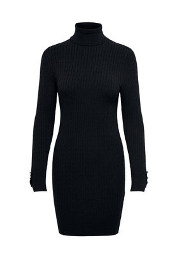 only - ONLY Sukienka dzianinowa 15307641 Czarny Slim Fit. Kolor: czarny. Materiał: dzianina, wiskoza