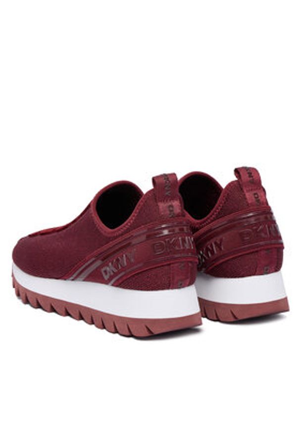 DKNY Sneakersy Abbi Logo Slip-On K3502004 Bordowy. Zapięcie: bez zapięcia. Kolor: czerwony. Materiał: materiał