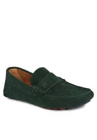 TOMMY HILFIGER - Tommy Hilfiger Mokasyny Th Classic Suede Driver FM0FM05000 Zielony. Kolor: zielony