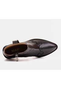 Marco Shoes Czarne botki z naturalnej skóry licowej. Kolor: czarny. Materiał: skóra #8
