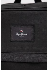Pepe Jeans plecak COURT BACK PACK męski kolor czarny duży z aplikacją. Kolor: czarny. Wzór: aplikacja