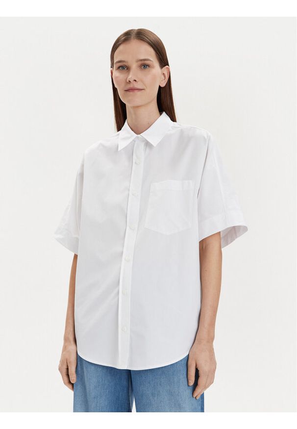 Calvin Klein Koszula K20K206596 Biały Oversize. Kolor: biały. Materiał: bawełna