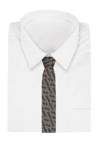 Męski Krawat - Odcienie Brązu - Angelo di Monti. Kolor: wielokolorowy, beżowy, brązowy. Materiał: tkanina. Styl: wizytowy, elegancki