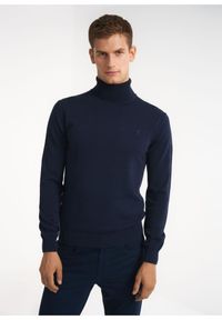Ochnik - Sweter męski. Kolor: niebieski. Materiał: bawełna