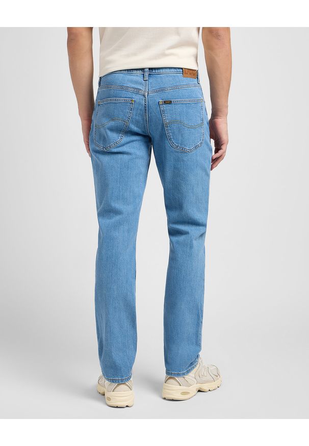 Lee - MESKIE SPODNIE LEE BROOKLYN STRAIGHT LIGHT STONE 112145194