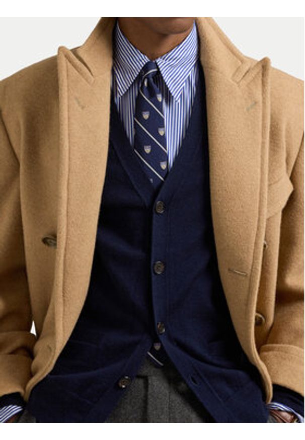 Polo Ralph Lauren Kardigan 710946144001 Granatowy Slim Fit. Typ kołnierza: polo. Kolor: niebieski. Materiał: wełna