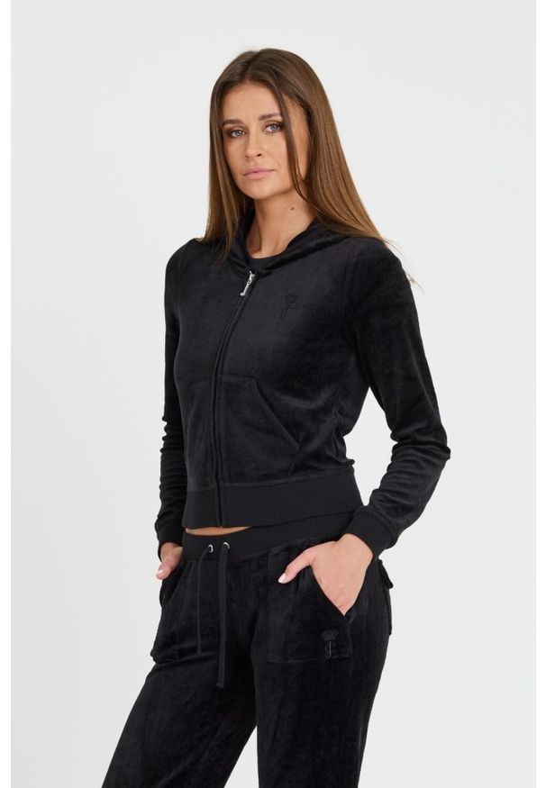 Juicy Couture - JUICY COUTURE Czarna damska bluza Heritage Robyn, Rozmiar M. Kolor: czarny