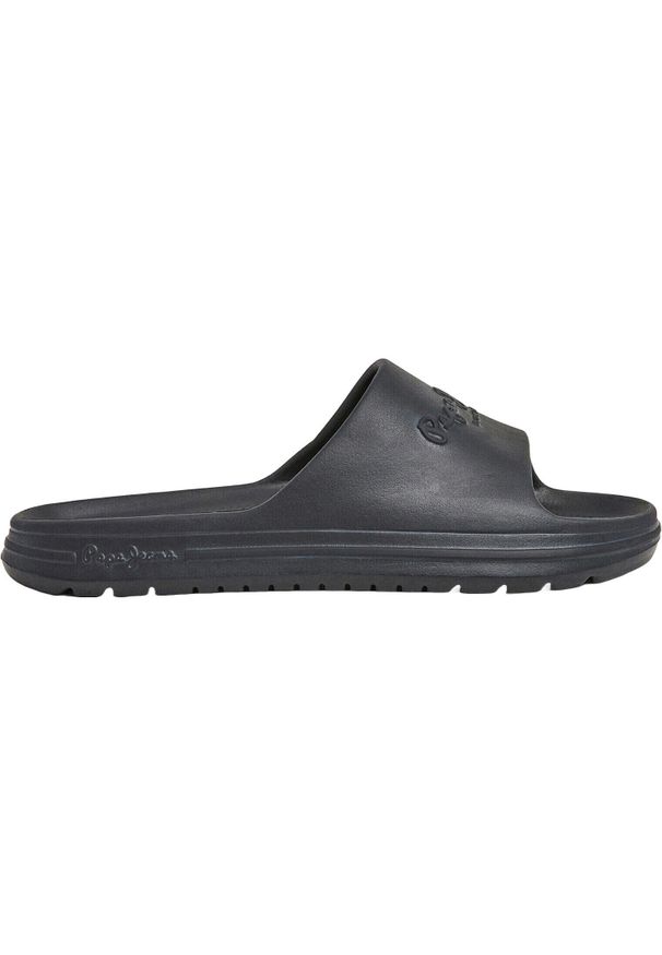 Klapki Pepe Jeans Beach Slide M, Mężczyźni. Kolor: czarny. Materiał: materiał. Sport: pływanie, fitness