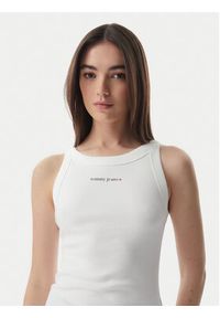 Tommy Jeans Top Ess Logo DW0DW22806 Kremowy Slim Fit. Kolor: kremowy. Materiał: bawełna #3