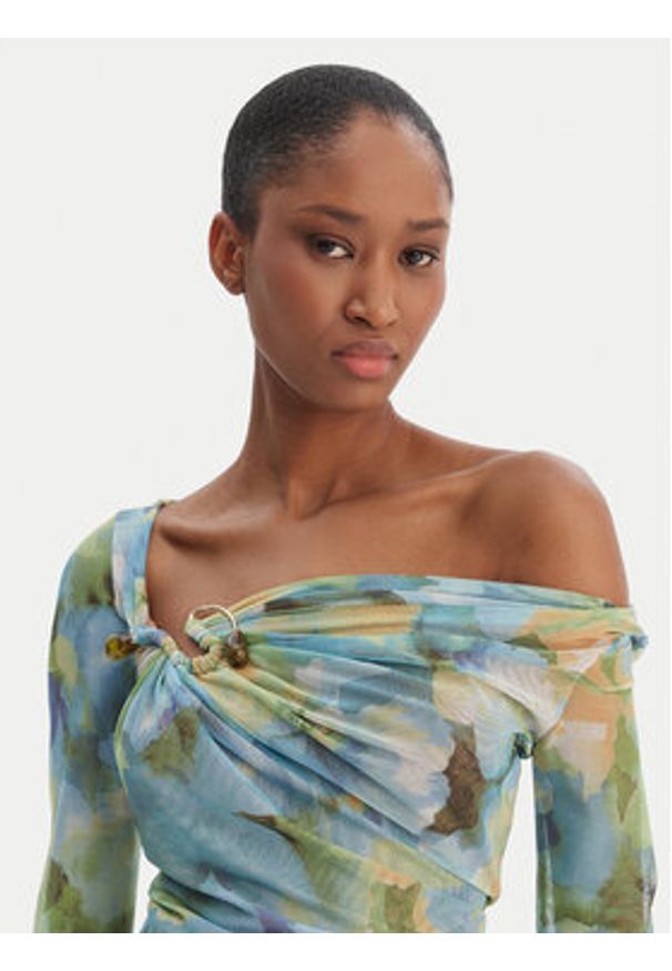 BARDOT - Bardot Bluzka Marisol 60306TB Zielony Slim Fit. Kolor: zielony. Materiał: syntetyk