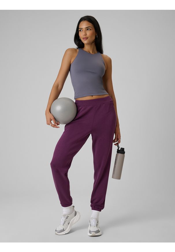 4f - 4F Koszulka bez rękawów slim gładka damska - szara L. Kolor: szary. Materiał: materiał, dzianina. Długość rękawa: bez rękawów. Wzór: gładki