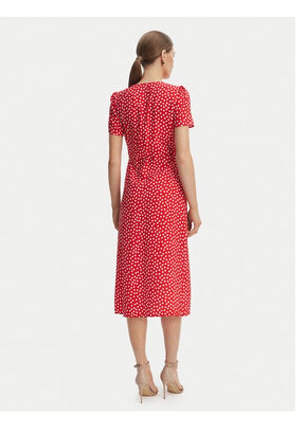 Morgan Sukienka codzienna 261-ROIS Czerwony Regular Fit. Okazja: na co dzień. Kolor: czerwony. Materiał: wiskoza. Typ sukienki: proste. Styl: casual