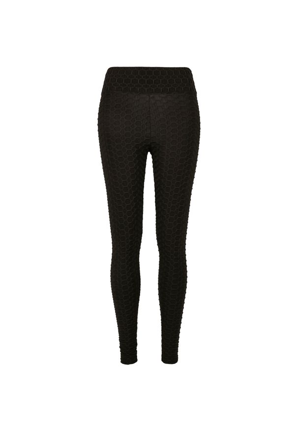Damskie legginsy z wysokim stanem Urban Classics Honeycomb. Stan: podwyższony. Kolor: czarny