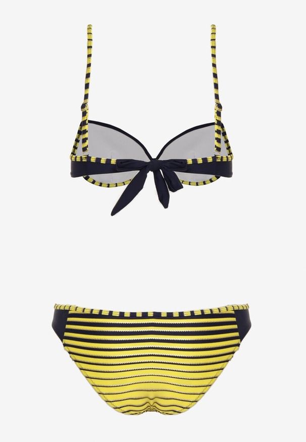 Renee - Żółte Bikini Dwuczęściowe w Paski Biustonosz i Figi Wialisa. Kolor: żółty. Wzór: paski