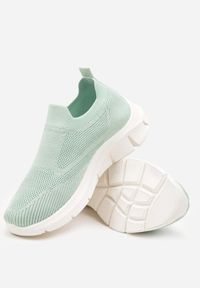 Born2be - Zielone Buty Sportowe Wsuwane ze Skarpetkową Cholewką Tiamelina. Zapięcie: bez zapięcia. Kolor: zielony. Szerokość cholewki: normalna