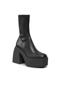 Steve Madden Botki Tekno Bootie SM11002608 SM11002608-001 Czarny. Kolor: czarny. Materiał: skóra