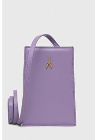 Patrizia Pepe torebka skórzana kolor fioletowy. Kolor: fioletowy. Materiał: skórzane. Rodzaj torebki: na ramię #1