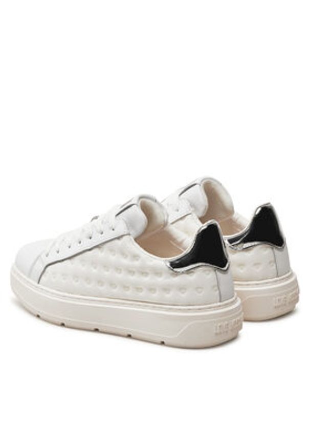 Love Moschino - LOVE MOSCHINO Sneakersy JA15134G1LIO410A Biały. Kolor: biały. Materiał: materiał