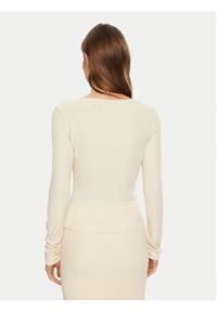 Guess Bluzka W5RP12 KAQL2 Beżowy Regular Fit. Kolor: beżowy. Materiał: syntetyk