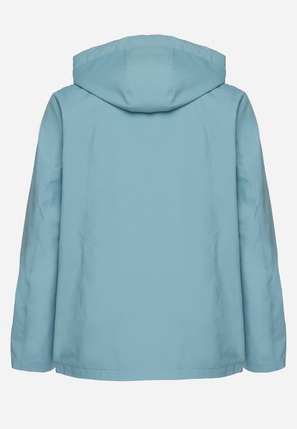 Born2be - Niebieska Kurtka o Prostym Kroju z Odpinanym Kapturem Nusanelis. Okazja: na co dzień. Kolekcja: plus size. Kolor: niebieski. Materiał: jeans. Styl: sportowy, klasyczny, elegancki, casual