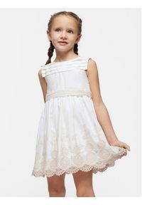 Mayoral Sukienka elegancka 3917 Biały Regular Fit. Kolor: biały. Materiał: bawełna. Styl: elegancki