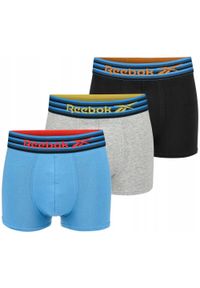 Reebok - Bokserki majtki męskie bawełniane 3 pary REEBOK TRUNK KENT. Kolor: niebieski. Materiał: bawełna