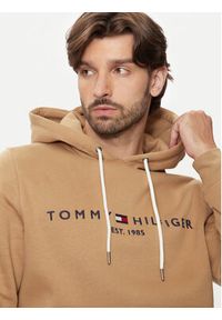 TOMMY HILFIGER - Tommy Hilfiger Bluza Logo MW0MW11599 Brązowy Regular Fit. Kolor: brązowy. Materiał: bawełna #4
