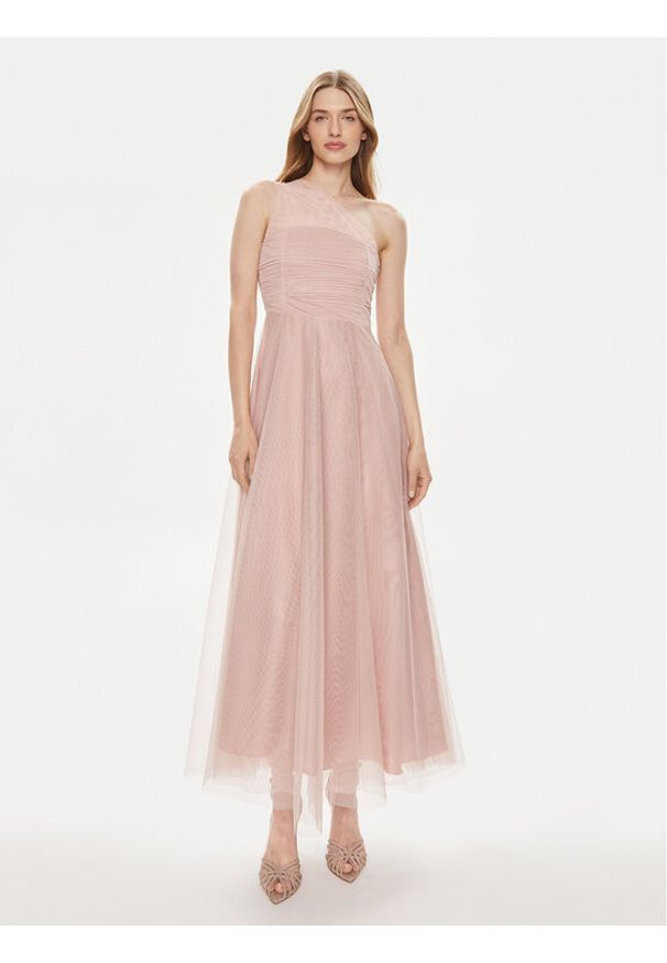 Kontatto Sukienka wieczorowa SU308 Różowy Regular Fit. Kolor: różowy. Materiał: syntetyk. Styl: wizytowy